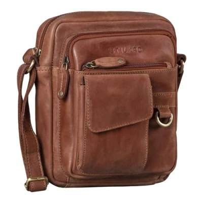 Image of STILORD &#039;Ryan&#039; Crossbody Bag for Men Leather Small Vintage Messenger 9.7 Inch iPad Genuine Shoulder Bag, Colour:Andorra Brown