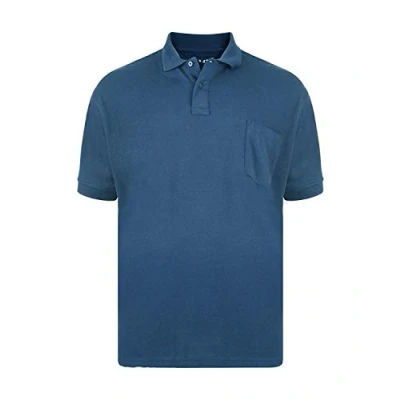 Image of Kam Poly Cotton Soft Fabric Plain Basic Polo Shirt in 8 Colors, Size 2XL to 8XL Denim