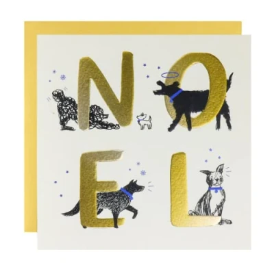 Image of Cardology Christmas Card With Dogs Noel, New Year Card, Battersea &amp; Cats Home Charity Officially Licensed