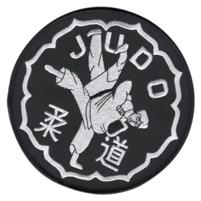 Image of Martial Arts Embroidered Patches Badges for Uniforms, Accesories Badge Judo Flip Black Big Patch