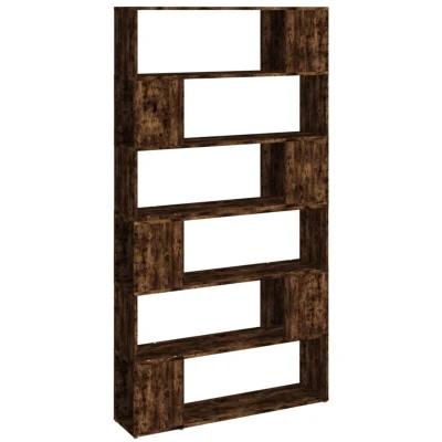 Image of vidaXL Book Cabinet/Room Divider Smoked Oak 100x24x188 cm