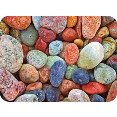 Image of Coloured Pebbles Glass Worktop Saver/Protector by Pearl (30 x 22cm Small)