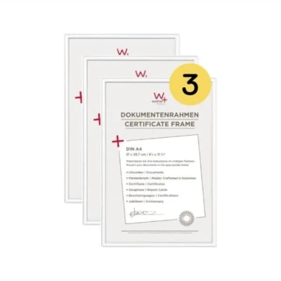 Image of walther Design Picture Frame White 21 x 29,7 cm (DIN A4) Pack of 3, New Lifestyle Plastic KV130W3