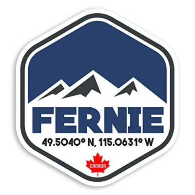 Image of 2 x 10cm Fernie Canada Vinyl Stickers Ski Snowboard Luggage Sticker #31222 (10cm Tall)