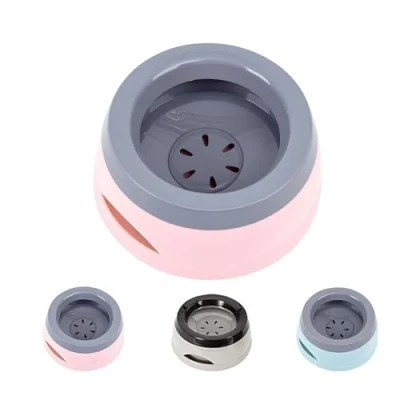 Image of Non Spill Dog Water Bowl, Portable Travel Splash Proof Bowl Anti Slip for Dogs Cats Vehicle Carried (Pink)