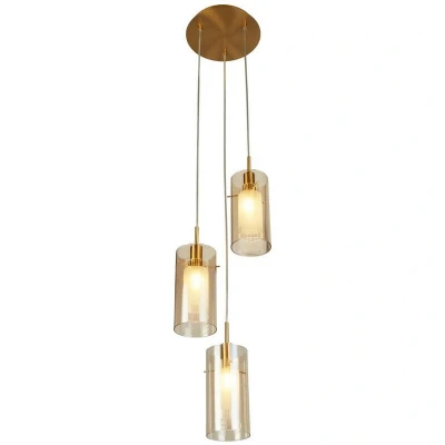 Image of Duo III 3 Light Multi,Drop Bronze, Champagne Glass