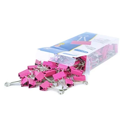Image of Rapesco 1491 19 mm Foldback Clips, Hot Pink, Pack of 80