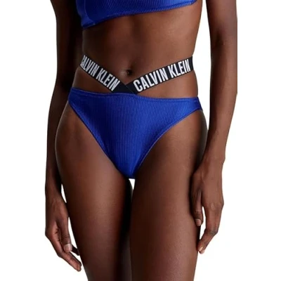 Image of Calvin Klein Women&#039;s High Leg Cheeky Bikini Kw0kw02391 Swim, Blue (Midnight Lagoon), XS