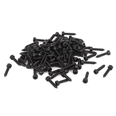 Image of Sourcingmap 2mm x 10mm Threaded Carbon Steel Hex Head Self Tapping Screws 100pcs