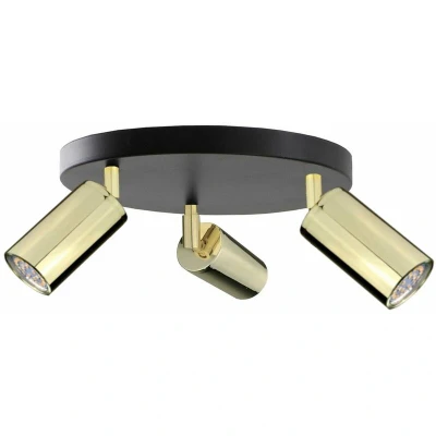 Image of Eye Ceiling Spotlight Clusters Black, Gold, 30cm, 3x GU10