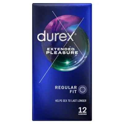 Image of Durex Extended Pleasure Condoms, 2 x Pack of 12 Condom, 24 Condoms (Packaging May Vary)