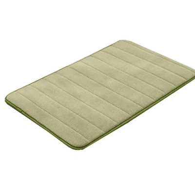 Image of VSUSN Memory Foam Bathroom Rug Non Slip Bath Mat Absorbent Mats Shower Mats, Microfibre, Green, 40 x 60 cm