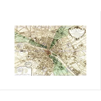 Image of Wee Blue Coo Map Plan De Paris France New Art Picture Wall Print