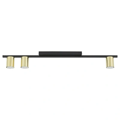 Image of Logan Ceiling Spotlight Bar Black, Gold 3xGU10