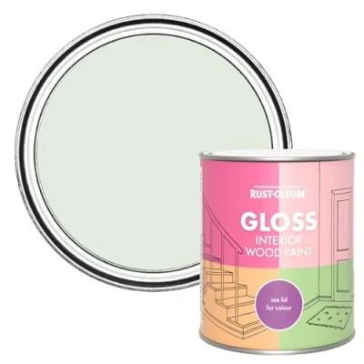 Image of Rust Oleum Green Interior Wood Paint in Gloss Finish Sage Mist 750ml