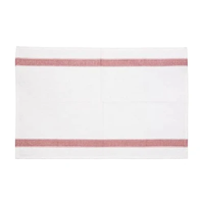 Image of Vogue Heavy Thick and Absorbent Red Tea Towel Cloth, White Red, Polycotton, Size: 762(W) x 508(D)mm / 30 20 inch, Machine Washable E915