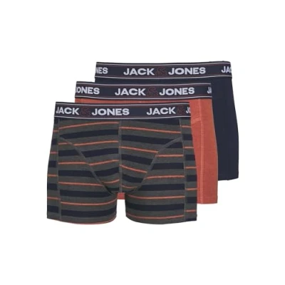 Image of Jack &amp; Jones Jacjohn Trunks 3 PACK Pants, Men&#039;s, Size: XXL, Navy blazer/red ochre