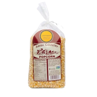 Image of Amish Country Popcorn 2 Lb Ladyfinger Kernels Old Fashioned, Non GMO and Gluten Free (2lb Bag)