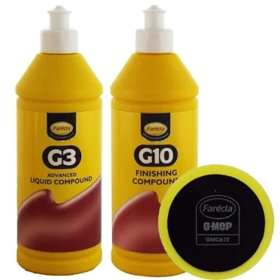 Image of FARECLA G3 Advanced Liquid Compound 500ml &amp; G10 Rubbing GMC606 6&quot; Wet Use Foam Pad