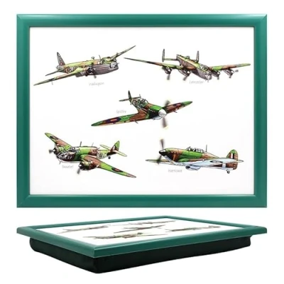Image of Tamersgifts Cushioned Laptrays Lap Tray TV Dinner Bean Bag Padded Cushion Gift (Assorted Planes tray)