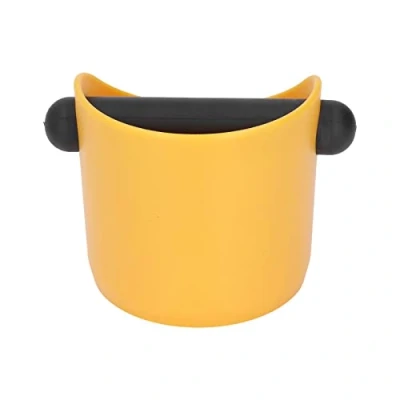 Image of PENO Coffee Grind Dump Bin, Knock Box Container, Reduce Noise Non Slip Compact Plastic Dishwasher Safe for Restaurant Yellow