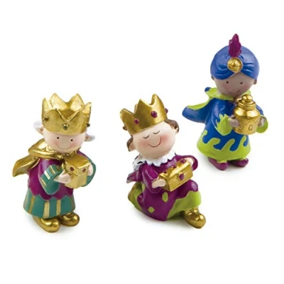 Image of Mopec Figures of Magi, Resin, Multicoloured, 4x3.5x7 cm