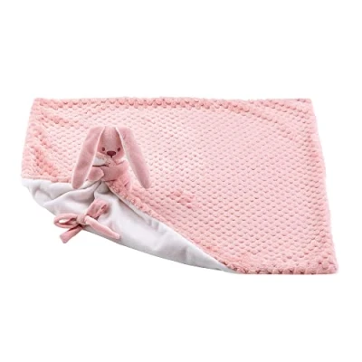 Image of Nattou 877480 Lapidou Rabbit Blanket with Dummy Holder, 50 x cm, Dusky Pink/White, Geometric, S