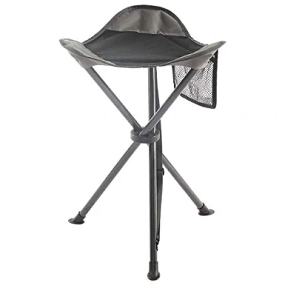 Image of EVER ADVANCED Folding Stool Tripod Tall 53 cm Lightweight Camping Compact Portable Fishing Chair Collapsible for Outdoor Travel Walking Garden Backpack Hold Up 102 KG