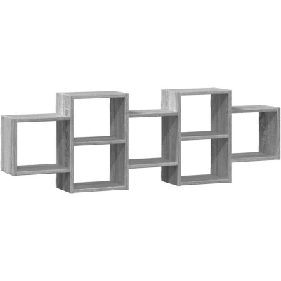 Image of vidaXL Wall Shelf Grey Sonoma 129x18x42 cm Engineered Wood