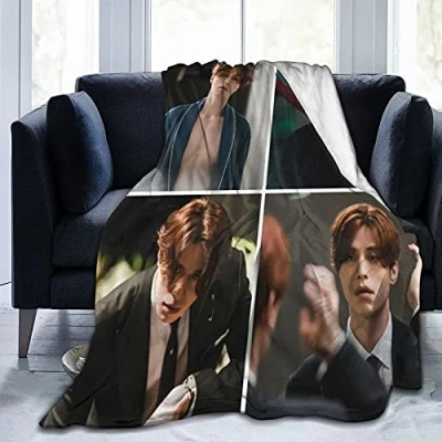 Image of ZGMJ Lee Dong Wook Throw Blanket Fleece Lightweight Soft Flannel Living Room Bedroom Sofa Quilt Blankets All Season Air Conditioning