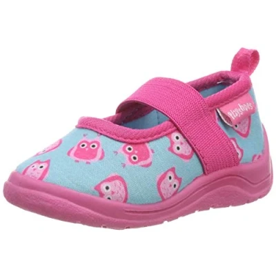 Image of Playshoes Boy&#039;s Unisex Kids Anti Slip Shoes Owls Slippers, Turquoise (Tuerkis 15), 4 UK Child