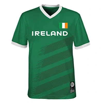 Image of Official 2023 Women&#039;s Football World Cup Kids Team Shirt, Ireland, Green, 5 6 Years