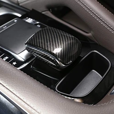Image of DIYUCAR Car ABS Chrome Central Control Armrest Decorative Cover Trim For Benz GLE GLS Class W167 X167 2020 Auto Accessories (Carbon fiber)