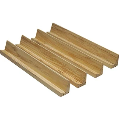 Image of Aidapt Wooden Domino Racks/Trays (33 Centimeter) Set of 4 Tile Holders for Mexican Train, Chicken foot and other Games