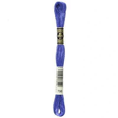 Image of DMC 117 798 6 Strand Embroidery Cotton Floss, Dark Delft Blue, 8.7 Yard