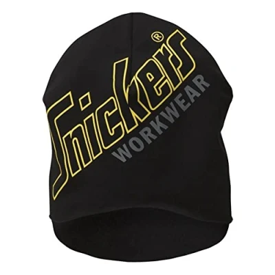 Image of Snickers FlexiWork, Stretch Fleece Beanie Printed Black