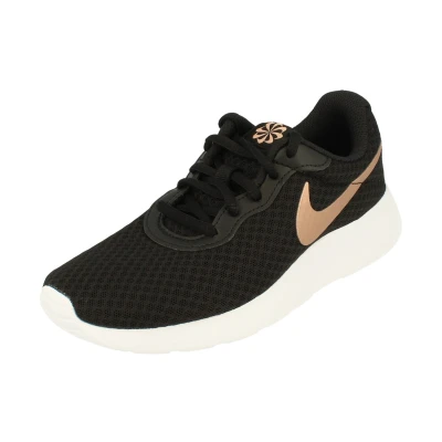 Image of NIKE Women&#039;s Tanjun Sneaker, Black Mtlc Red Bronze Barely V, 9.5 UK