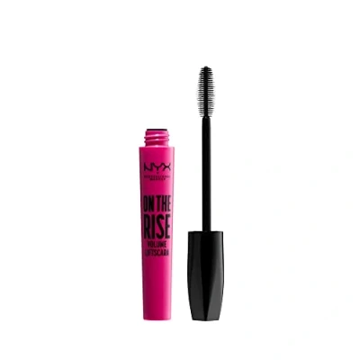 Image of NYX Professional Makeup On The Rise Volume Liftscara, Instant Lifting &amp; Volumising Mascara, Hourglass Elastomer Brush, 10 ml, Colour: Extreme Black