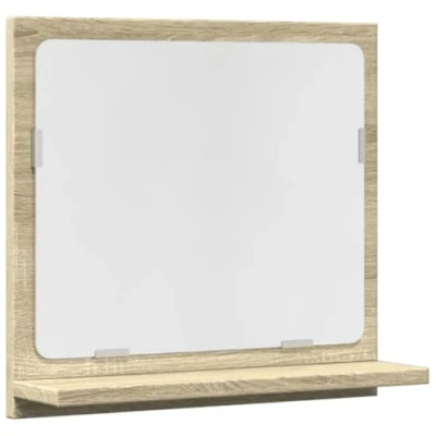 Image of vidaXL wall mounted bathroom mirror cabinet sonoma oak engineered wood 40x11x37 cm modern design ample storage
