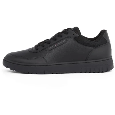 Image of Tommy Hilfiger Basket CORE LITE Trainers, Men&#039;s, Size: 11, Black Leather and textile