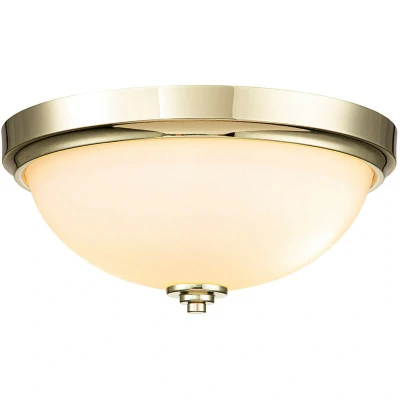 Image of Feiss Malibu Bowl Semi Flush Ceiling Light Polished Brass, IP44