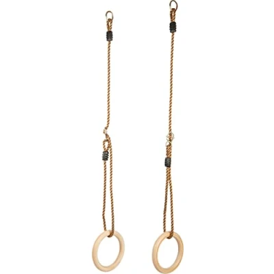 Image of Small Foot 11592 Gymnastic rings made of solid wood, swinging with length adjustable ropes for kids and adults