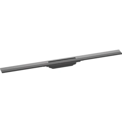 Image of hansgrohe 56045340 RainDrain Flex Complete Set Shower Drain 900 Can Be Shortened Brushed Black Chrome Channel, 90 cm