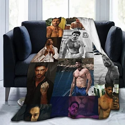 Image of LOUJIN Michele Actor Morrone, Ultra Soft Lightweight Flannel Fleece Throw s Warm Air Conditioning For Couch Sofa Bedch 125CM X 100CM