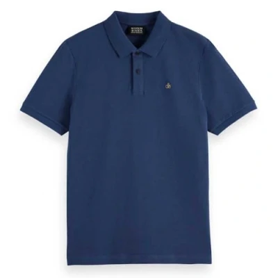 Image of Scotch &amp; Soda Men&#039;s Logo Polo Shirt, Atlantic Blue, XXL