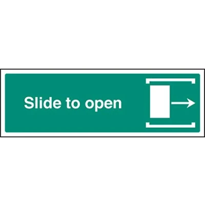 Image of Exit Signs Slide to open right Self Adhesive Vinyl