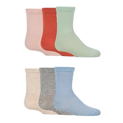 Image of SockShop Kids Bamboo School Socks Boys Girls Plain Striped Breathable, Soft, Cooling Comfort Cuff Smooth Toe Seams 6 Pairs Fashion Mix 9 12 (4 7 Years)