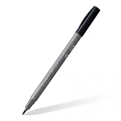 Image of STAEDTLER 371 99 Pigment Arts Brush Pen Intense Black (Box of 10)