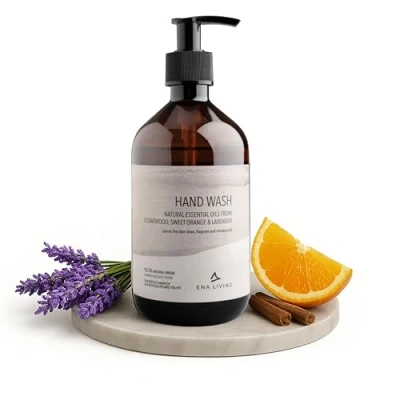 Image of ENA Living Cedar Scented Hand Wash 500ml for All Skin Types Luxury with Sweet Orange, Lavender and Oils Moisturising Aloe Vera Castor Oil
