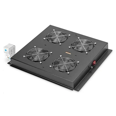Image of DIGITUS Roof Fan Unit for NW Cabinet (Dynamic/Unique) &amp; SRV (Dynamic) 4x Fans Thermostat Black